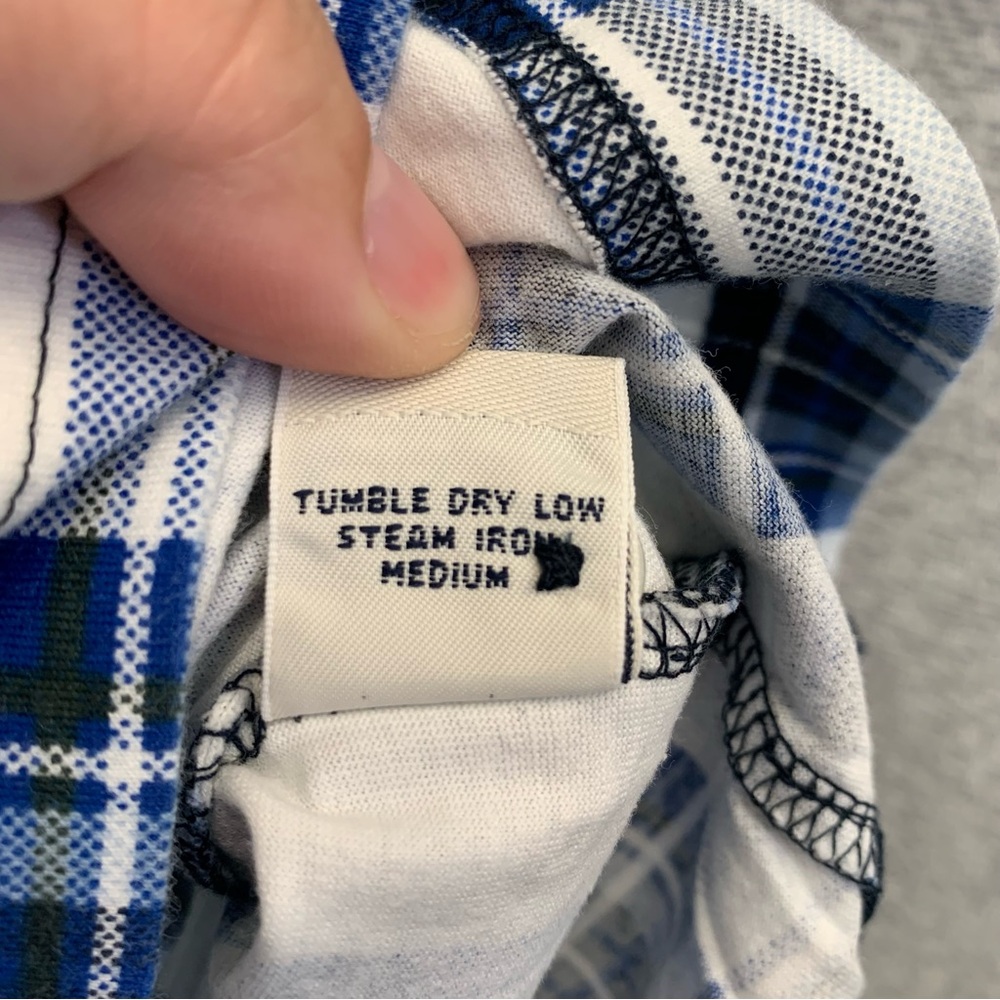 DANIEL CREMIEUX Men's Plaid Short Sleeve Blue & White Polo Shirt NWT Medium #959 - Picture 6 of 10